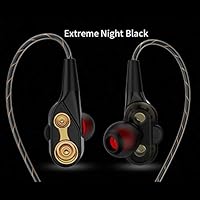 Liobaba Dual Dynamic Drivers Earbuds Sport Headphones with Microphone Noise-isolating Volume Hands Free Control Headset for Gym Running Sports