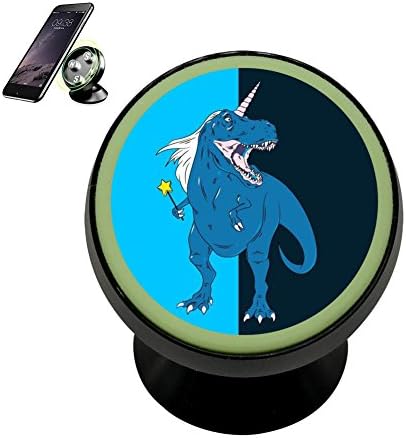 Funny One-horned Dino Magnetic Phone Car Mount Holder Noctilucent Mobile 360 Degree Rotating Universal Vehicle Bracket Cell Phone Stand Pad Kit Gadget