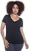 4 Pack Zenana Women's Basic V-Neck T-Shirt Med Black, Charcoal, H Gray, Navy