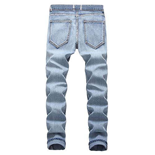 Classic Jeans Men Casual Denim Pants Cotton Straight Ripped Hole Trousers Pants