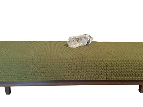 Qualitrusty Waterproof Dining Bench Protector - Perfect for Kids, Elderly, Restaurants, Dental Clinics, Parties and Homes - Machine Washable, Stretchy, Cleans Easily (60x17, Olive Green)