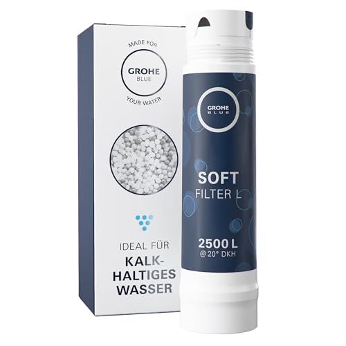 GROHE Blue, Austauschfilter Soft, L-Size, 2500l Kapazität (reduziert geschmacksstörende Stoffe wie Chlor, Kalk und Mikroplastik im Trinkwasser, für Bl
