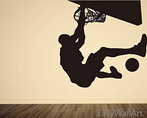 Playing Basketball Wall Decal, Michael Jordan Vinyl Wall Art & Sports Man Wall Stickers#S10