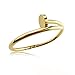 Stainless Steel Nail Style Love Gold Plated Bangle Bracelet Oval High Polish , Fits 7.5inch Wrists