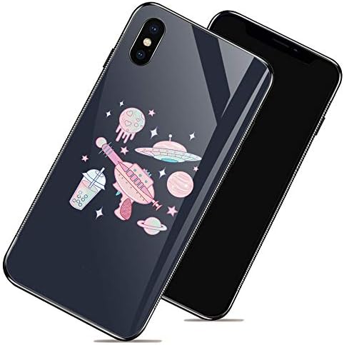 iPhone Xs Max Case,Alien Babe Pastel Goth Tee Tempered Glass iPhone Xs Cases for Boys Girls Man and Women,Individual Creative Fashion Personality Cover Case for iPhone Xs Max