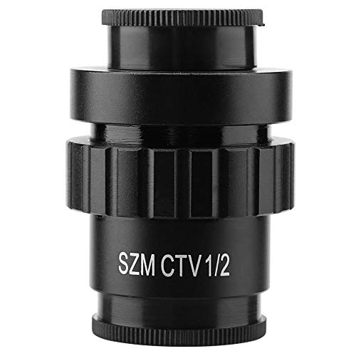 Jadpes Stereo Microscope Objective Lens, 0.5X C-Mount Objective Lens 1/2 CTV Adapter for SZM Video Digital Camera Trinocular Stereo MICR
