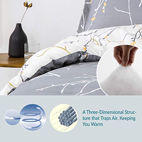 BEDSURE King Size Comforter Set Blue Comforter Set Cute Floral