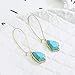 Rugewelry 18k Gold Plated Turquoise Earrings Dangle Drop Earrings For Women