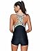 Zexxxy Women Patchwork Racerback Sports One-Piece Swimwear Swimsuit