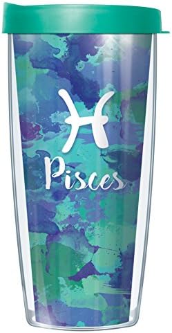 Astrology Signs Pisces 16oz Mug Tumbler Cup with Navy Lid