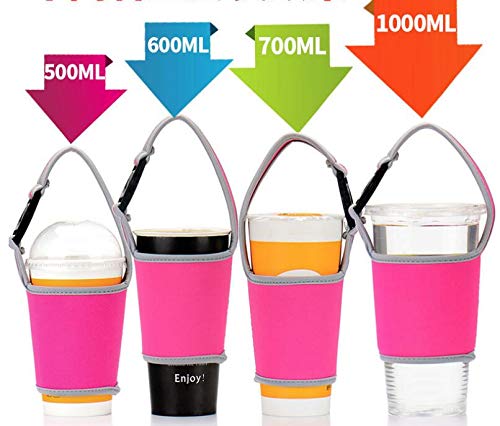 Inf-way Eco-Friendly Neoprene Coffee Cup Sleeves, Reusable Hand Drinks Scald-Proof Cup Cover for Party Christmas Day Coffee Jacket (Dream Color 5 Pcs)
