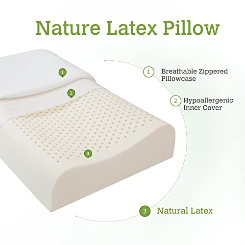 MELTIN 100 Natural Latex Pillow (Standard) w. Balanced Medium Firmness