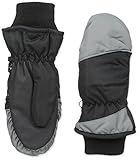 Nolan Gloves Big Boys' Tundra Color-Block Ski Mitten, Grey/Black, 4-7