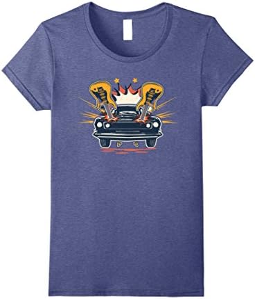 Womens Electric Guitar Shredder T-Shirt Large Heather Blue