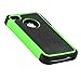 Fulland Deluxe Hybrid TUFF Rugged Shockproof Rubber + Hard Case Cover For Apple iPhone 4 4s Plus Stylus Pen and Screen Protector-Green/Black