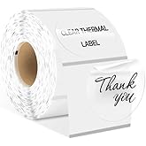 Hcode 1.5 Inches Transparent Direct Thermal Labels Self-Adhesive Circle Clear Dot Blank Shipping Address Labels 500Pcs/Roll Compatible with Rollo & Zebra Desktop Printers