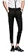Plaid&Plain Men's Cropped Dress Pants Men's Slim Fit Dress Pants 7603Black 30
