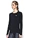 Under Armour Women's HeatGear Armour Long Sleeve, Black/Metallic Silver, Large