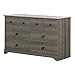 South Shore Volken 6-Drawer Double Dresser-Gray Maple