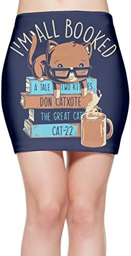QG ZZX Womens I'm All Booked Stretch Miniskirt Casual Sexy Stretchy Bodycon Skirt