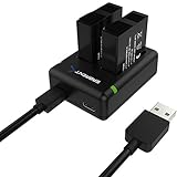 Sabrent 2 Pack Battery Set with Dual Battery Charger for GoPro HERO5 [AHDBT-501, AHBBP-501] (GP-KTH5)