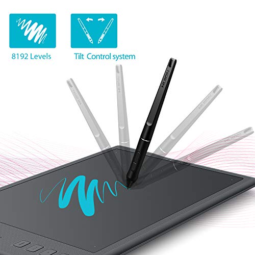 Huion Inspiroy Q11K V2 Graphic Drawing Tablet Tilt Function Battery-Free Stylus 8192 Pen Pressure with Artist Glove and 18 Pen Nibs