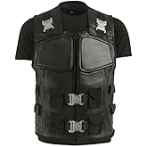 Oxhide and Bulls Leather Unisex Trinity Blade Costume Vest for Cosplay - Military Style Leather Tactical Vest