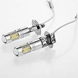 ZHOL® 2x High Power 12V 24V H3 7.5W 5-SMD 6000K Xenon White LED Projector Lens DRL Daytime Running Light Driving Fog Lamp Headlight Bulb