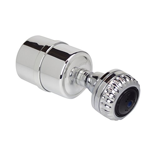 Crystal Quest Shower Filter Chrome with Massage Shower Head