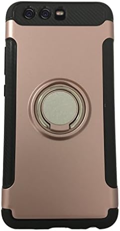 Huawei P10 Case with Ring Stand, VINIOUS Slim Drop Tested Reinforced Dual Layer Hard Phone Frame (Rose Gold)