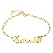 Personalized 18K Gold Plated 925 Sterling Silver Name Ankle Bracelet-Custom Made with Any Names for Women(10)