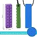 3 Pack Sensory Chewing Necklace for ADHD, Teething, Autism, Biting, Oral Motor Chewy Stick/Tube Toy Jewelry for Boys, Girls, Adults, Toddlers(Blue, Green, Purple) by Accmor