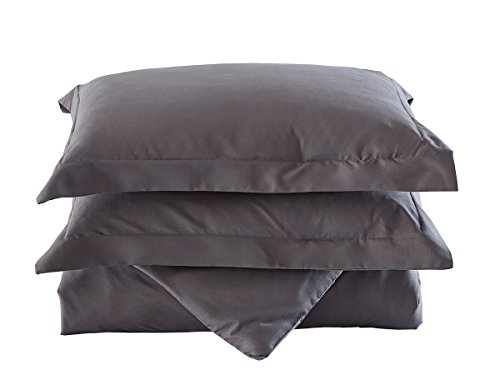 Word of Dream Brushed Microfiber Duvet Cover Set - Lightweight and Soft - Twin, Dark Gray