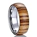 TGNEL Fashion Engagement Rings Domed Wedding Bands for Men 8mm Tungsten Carbide with Wood Inlay Comfort Fit