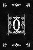 Scandinavian Design Floral Monogram Daily Journal Notebook - Letter Q: Decorative Letter on Black Le by Spring Hill Stationery