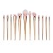 Lookatool 12PCS Make Up Foundation Eyebrow Eyeliner Blush Cosmetic Concealer Brushes (Rose Gold)