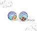 Small Iridescent Rainbow Scale Mermaid Stud Earrings -8mm, 10mm or 12mm Titanium or Surgical Stainless Steel Posts Nickel Free, Hypoallergenic