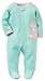 Carter's Baby Girls' Cotton Sleep & Play (9 Months, Mint Fox)