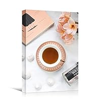 Canvas Wall Art Coffee Cup Coffee Drinks Farmhouse/Country Kitchen Multicolor Photography Urban - 12x18 inches