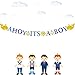 Ahoy Its A Boy Banner Nautical Themed Whale Anchor Sailor Garland Baby Shower Birthday Party Decorations [Large Size]