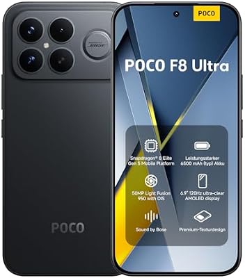Poco F8 Ultra Handy, 12+256GB, 6500mAh, 50MP, Schwarz