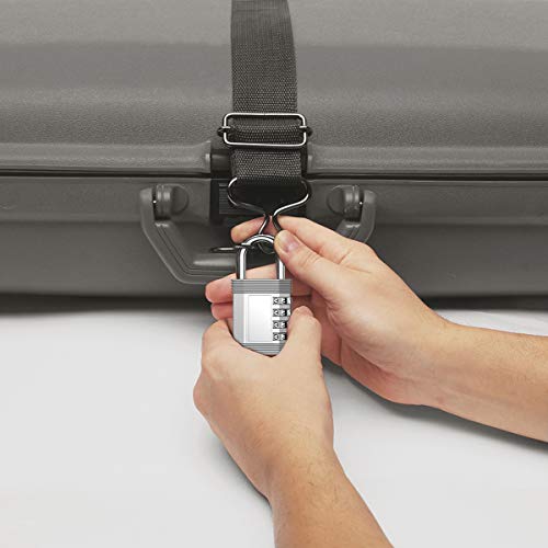KeeKit Combination Lock 2 Pack, 4 Digit Padlock with Combination for Gym, Locker, Sports, School, Gate, Fence, Case, Toolbox, Hasp and Storage, Cabinet - Easy to Set Your Own Combo (Silver) - Thumbnail 5