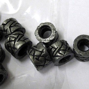 10 x Metal Alloy Beads / Hole 3mm+ / fit Charm Bracelet - A4310 / 10 beads