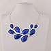 Jane Stone Popular Blue Fashion Statement Pendant Necklace for Women (Fn0564-S-Royal Blue)