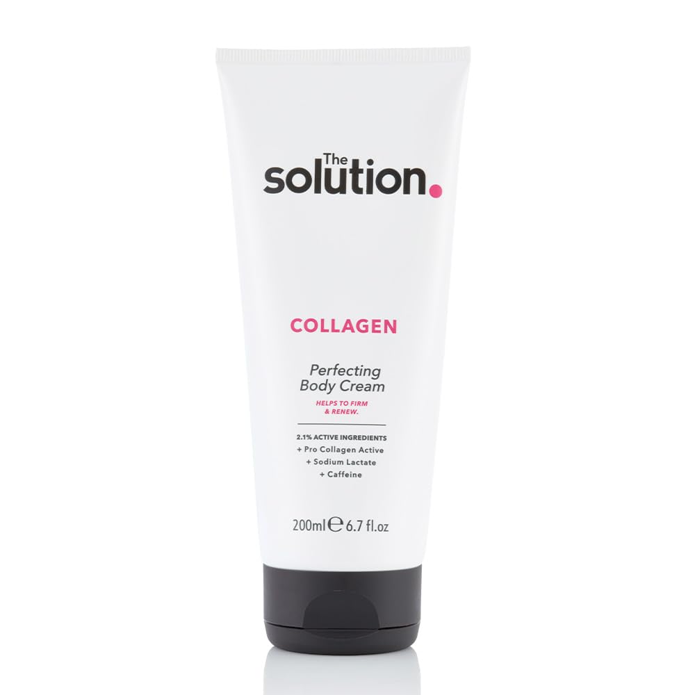 The Solution Collagen Perfecting Body Lotion (200ml). Collagen Body Cream with Sodium Lactate & Caffeine, Night Moisturiser, Day Cream, Collagen Cream, Vegan & Cruelty Free Womens Moisturiser — image 1