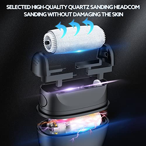 RILIAM Feet Callus Remover, Electric Remover for Feet Rechargeable, Portable Electric Pedicure Kit for Dead/ Hard Cracked/ Dry Foot Skin, Foot Care Callus Remover Tool with 3 Roller Heads