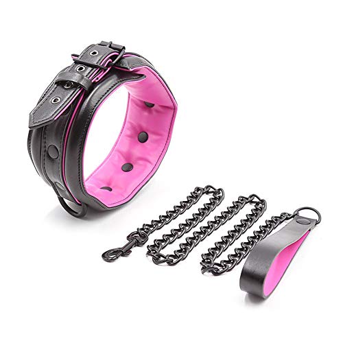 Women Pink Collocation Chocker Collar Neck Hand Wrist Foot Braces Straps Cute - Thumbnail 2