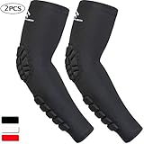 HOPEFORTH 2PCS Padded Elbow Forearm Sleeves Compression Arm Protective Support