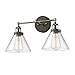 CLAXY Ecopower Simplicity Industrial Edison Antique Glass 2-Light Wall Sconces Fixture