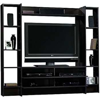 Sauder Beginnings Entertainment Wall System, Cinnamon Cherry finish